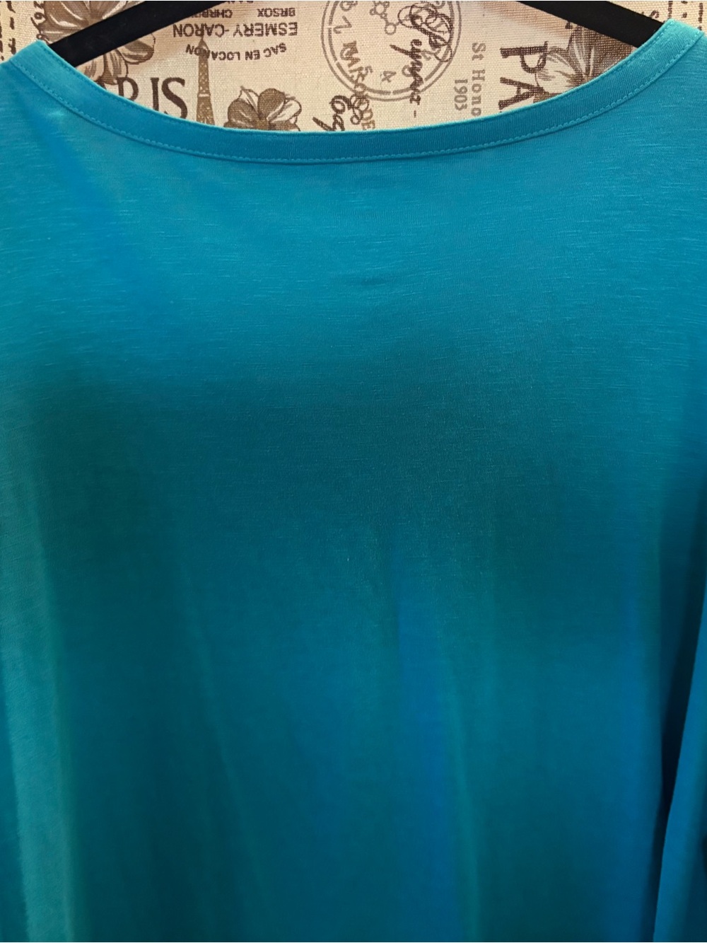 Croft & Barrow 3X Turquoise Roll Tab Henley Top | Dual Pocket Blouse - Picture 5 of 8